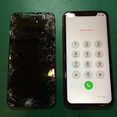 iPhoneXR画面修理後